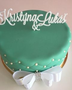 Svatební dort - tyrkysový - Tiffany